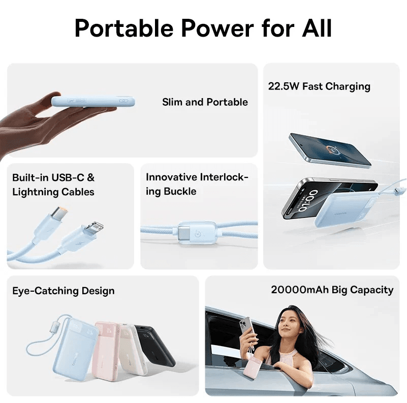 Baseus Enerfill Fc11 20000mah 22.5w Digital Display Power Bank E0027s04